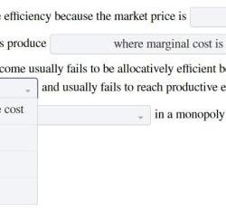 Complete the statement on allocative and productive efficiency